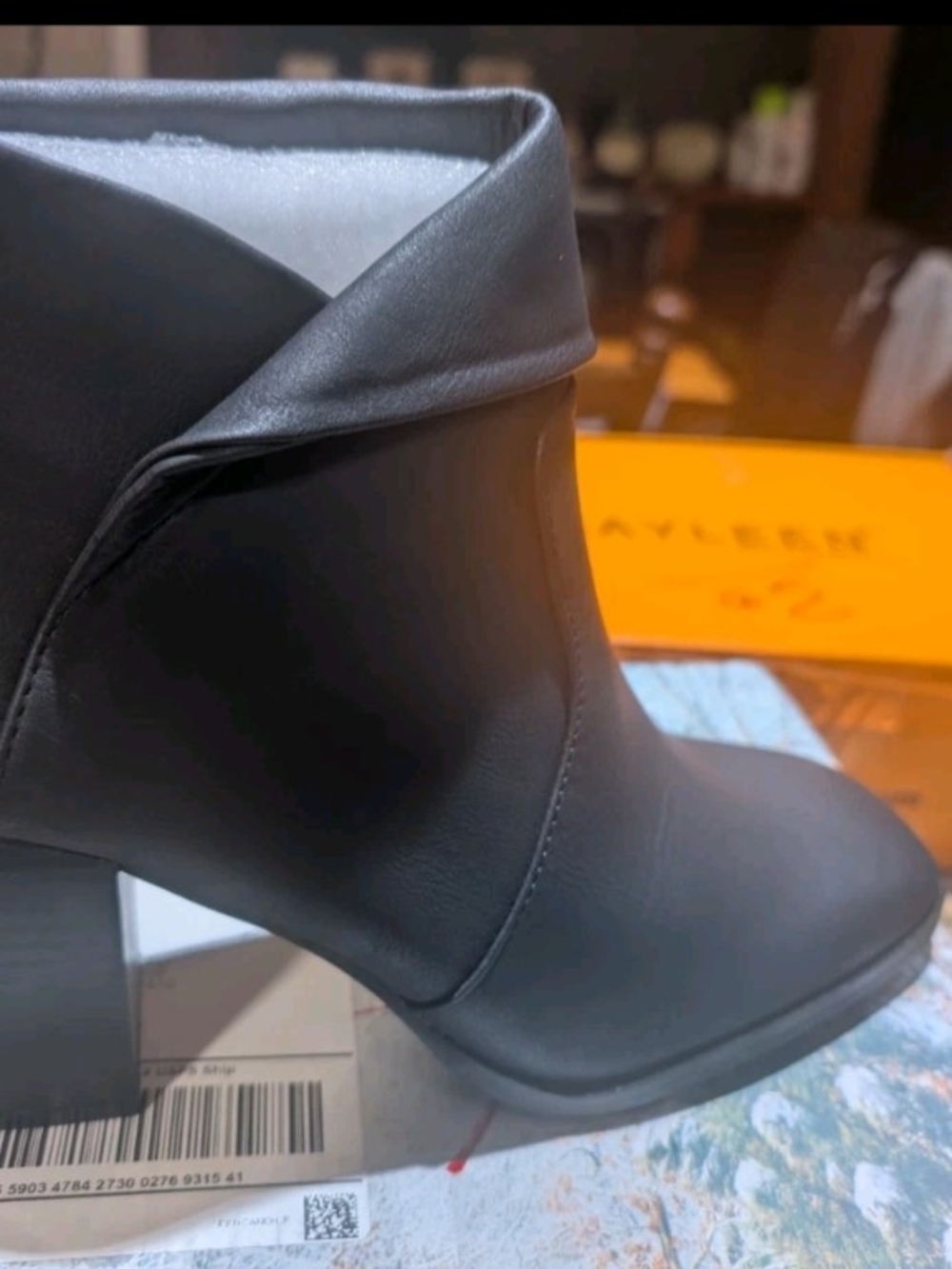 Black Women's Fold-Over Ankle Boot